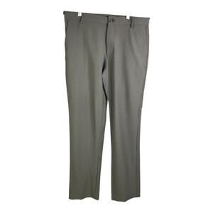 Van Heusen Performance Pants Mens Gray Slim Flex Fit 33 X 32 Flat‎ Front